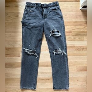 PacSun Black Distressed Mom Jeans Size